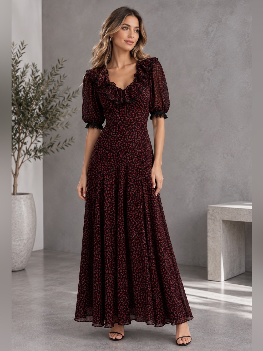 Reformation Eva Lace Trim Size 8 B2251